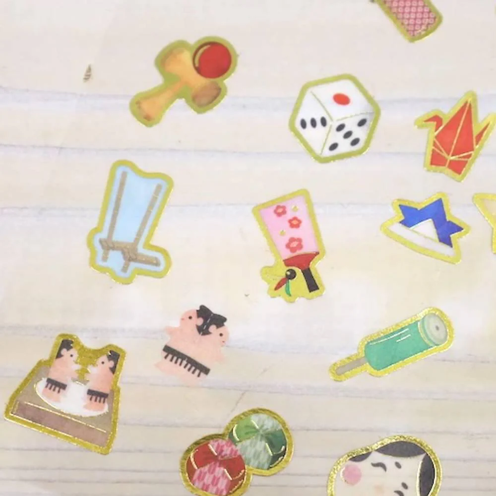 Kamiiso Nippon Seal Stickers Nostalgic Japanese Toys Pattern 1 Sheet - Image 4