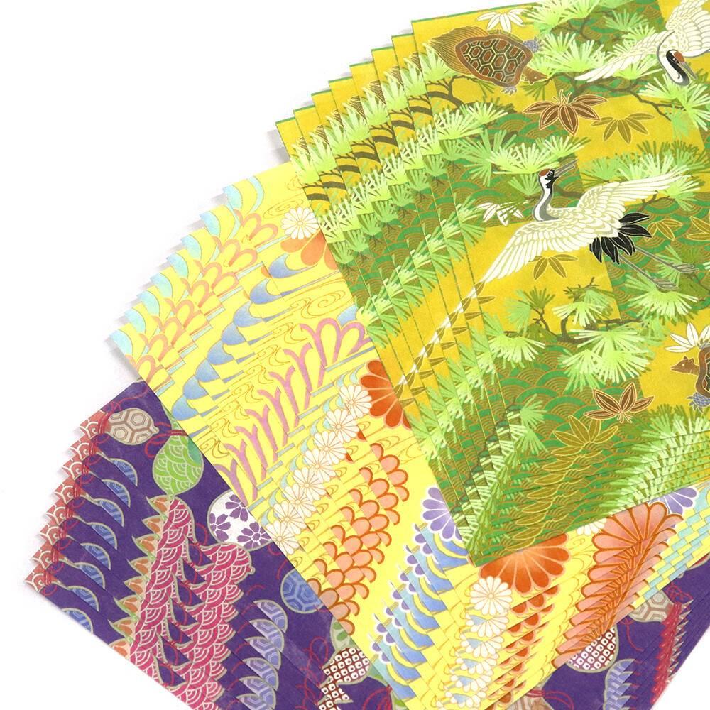 Kamiiso Washi Japanese Crane Pattern Chiyogami Origami Paper 24 ct. - Image 3