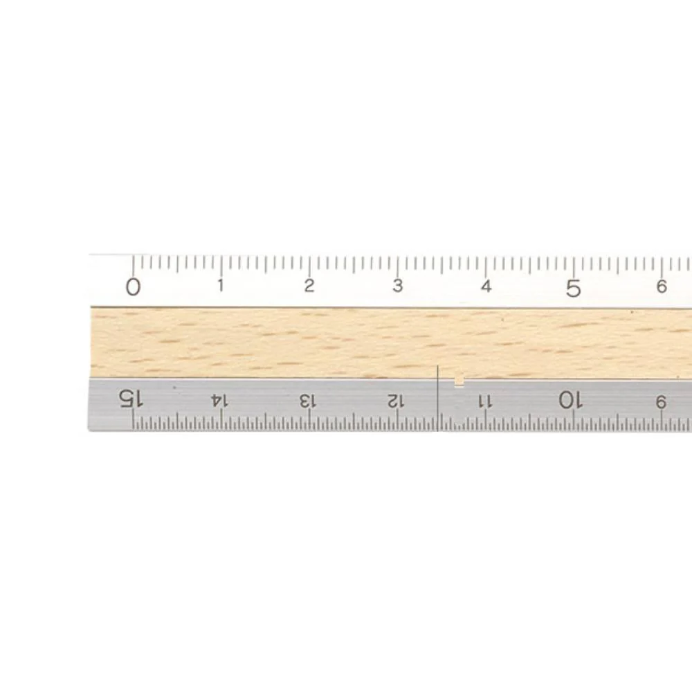 Midori Metal and Wood Metric Ruler 15cm 42257006 - Image 5
