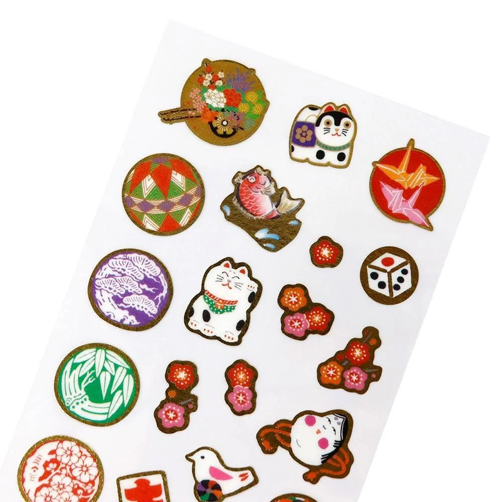 Nippon Seal Gold Foil Washi Stickers Japanese Lucky Charms 1 Sheet - Image 3