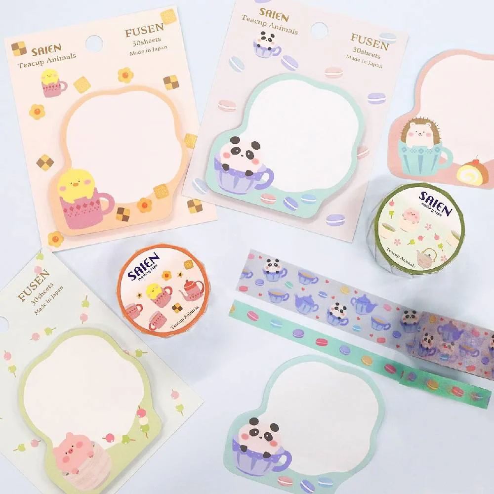 Saien Sticky Notes Cute Teacup Baby Chick Design 30 Sheets - Image 3