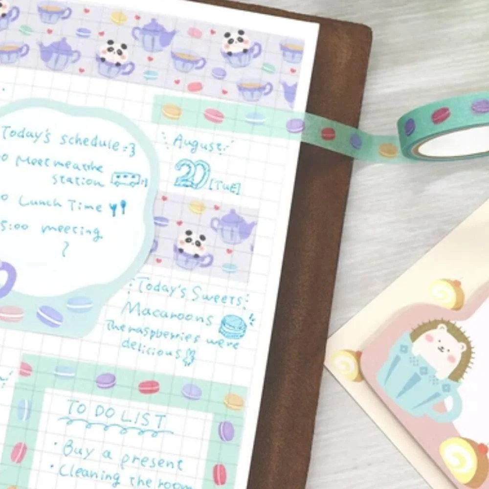 Saien Sticky Notes Cute Teacup Hedgehog Design 30 Sheets - Image 3