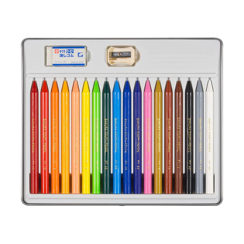 Sakura Color Coupy Pencil Japanese Crayon Pencils 18 Color Set - Image 3